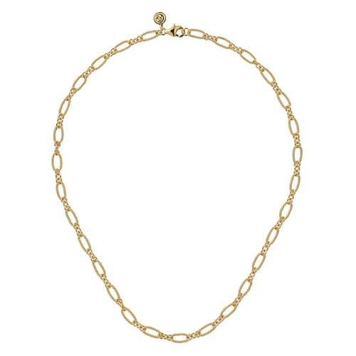 14kY Twisted Rope Chain Necklace NK7137-17Y4JJJ