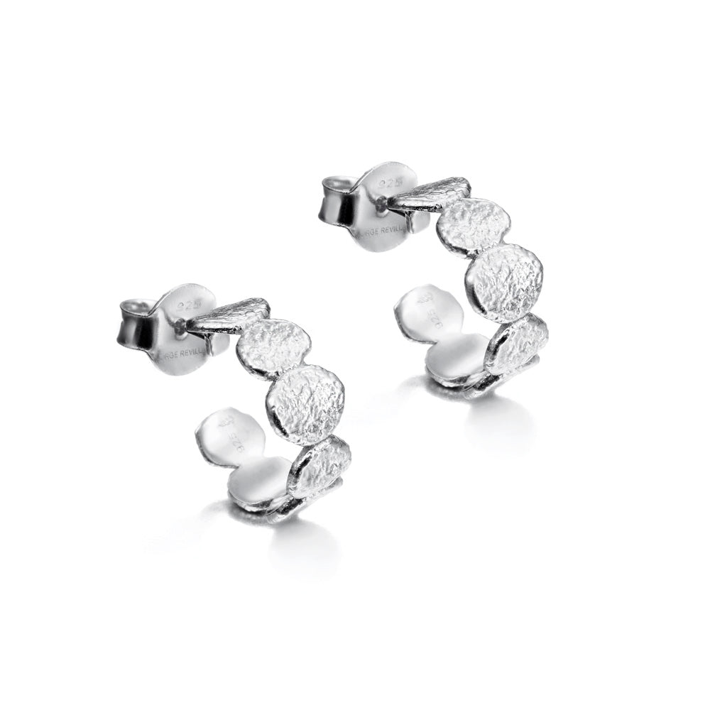SS Hammered Bubble Half Hoop PE29 - 3291/H