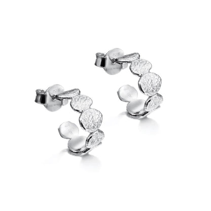 SS Hammered Bubble Half Hoop PE29 - 3291/H