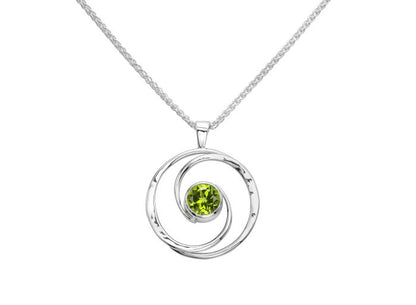 SS Tide Pool Necklace w/ Peridot PE30712FP-18