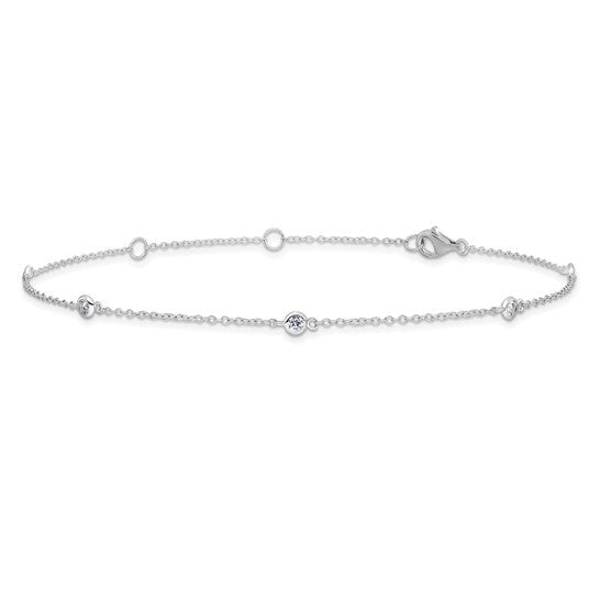 SS Bezel CZ Station Anklet QG4726-9
