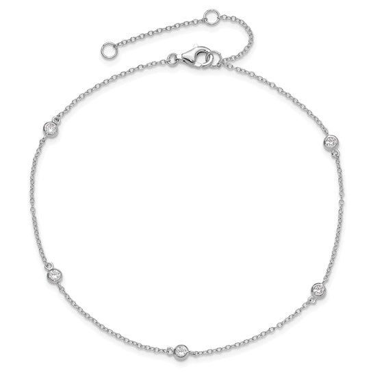 SS Bezel CZ Station Anklet QG4726-9