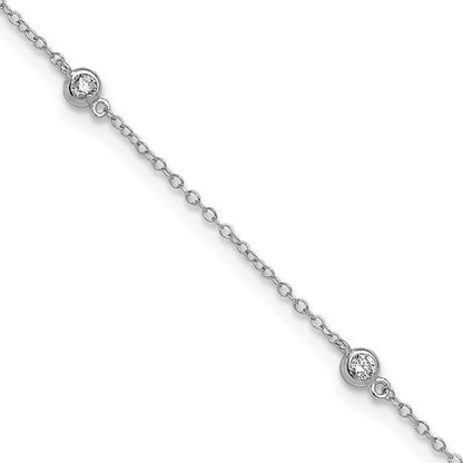 SS Bezel CZ Station Anklet QG4726-9