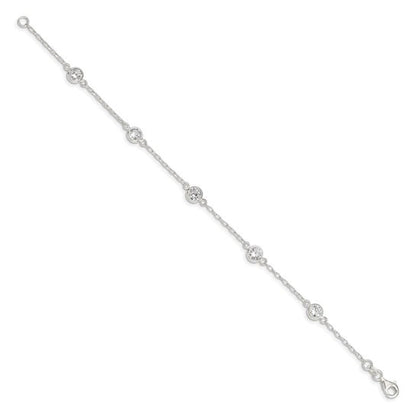 SS CZ Station Bracelet QX936CZ-7.5