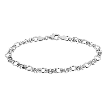 SS 5.5mm Double Chain Link Bracelet SB573AO - 7"