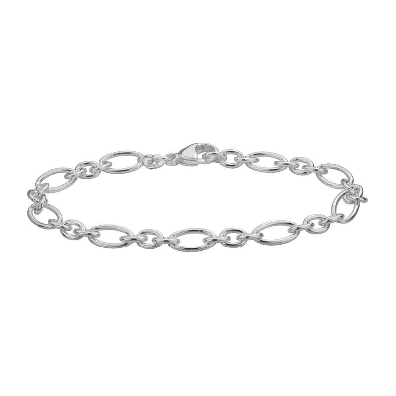 SS Figaro Oval Chain Link Bracelet SB985SC-7"