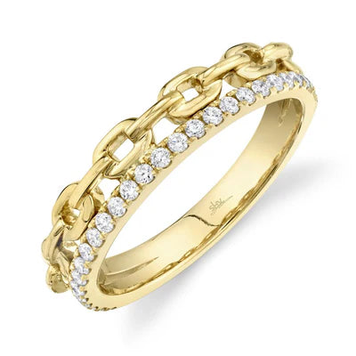 14kY .25cttw Diamond Chain Link Ring SC22005788