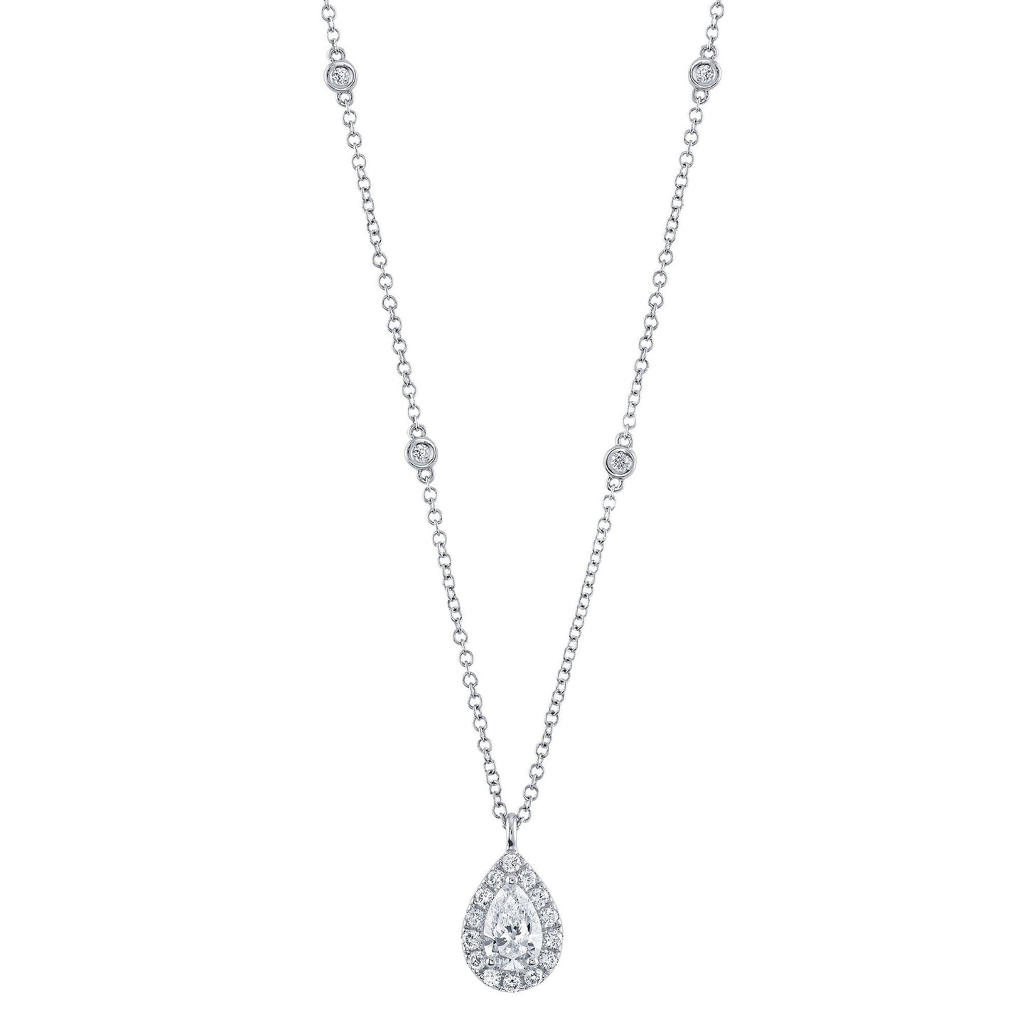 14kW .40ct Pear Diamond .21cttw Diamond Necklace SC22009024