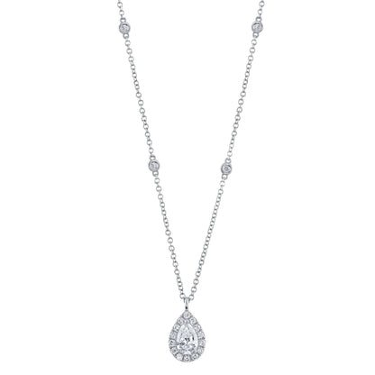 14kW .40ct Pear Diamond .21cttw Diamond Necklace SC22009024