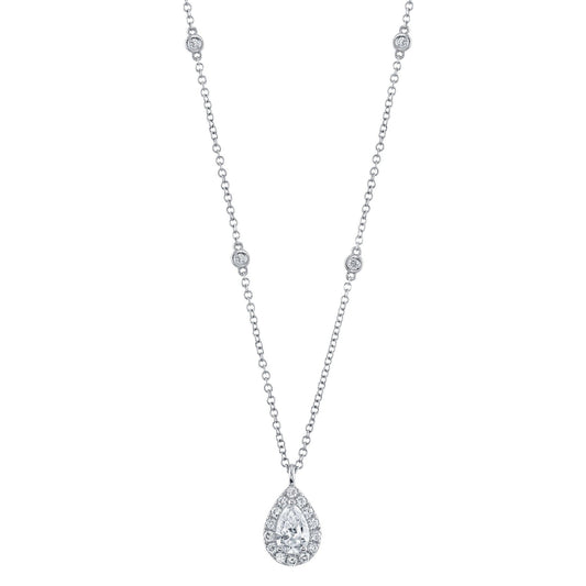 14kW .40ct Pear Diamond .21cttw Diamond Necklace SC22009024