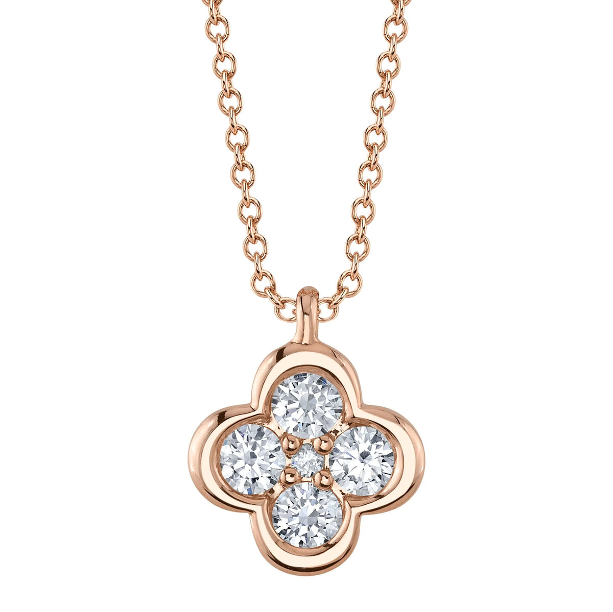 14kR .34cttw Diamond Clover Necklace SC22009363