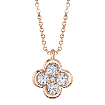 14kR .34cttw Diamond Clover Necklace SC22009363