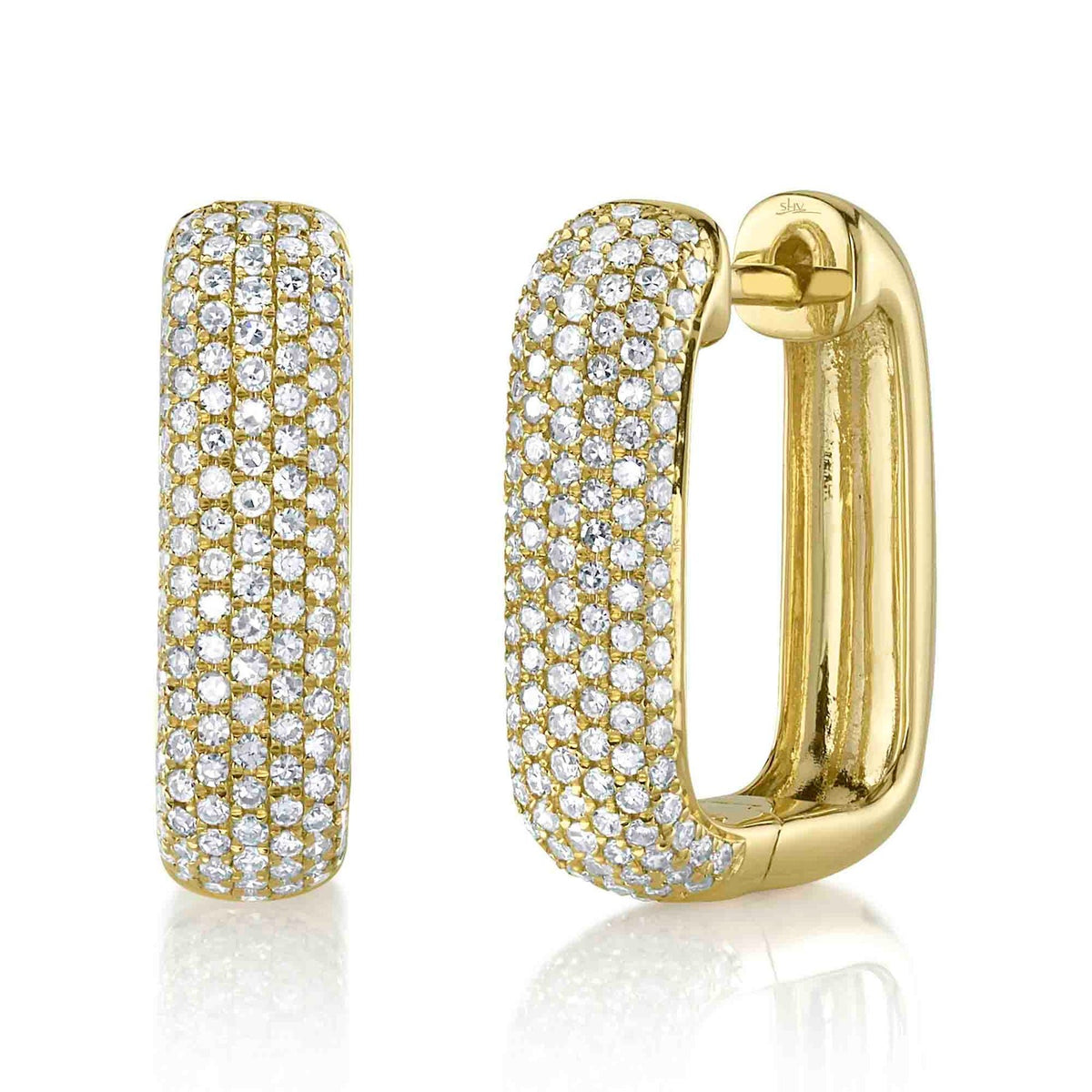 14kY .59cttw Diamond Pavé Rectangle Hoop SC22009500H0.65