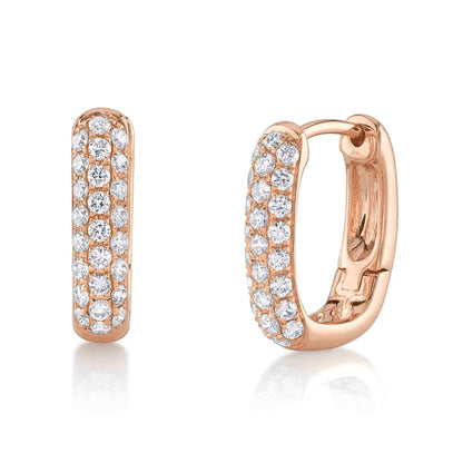 14kR .46cttw Pavé Diamond Rectangle Hoop SC22009574
