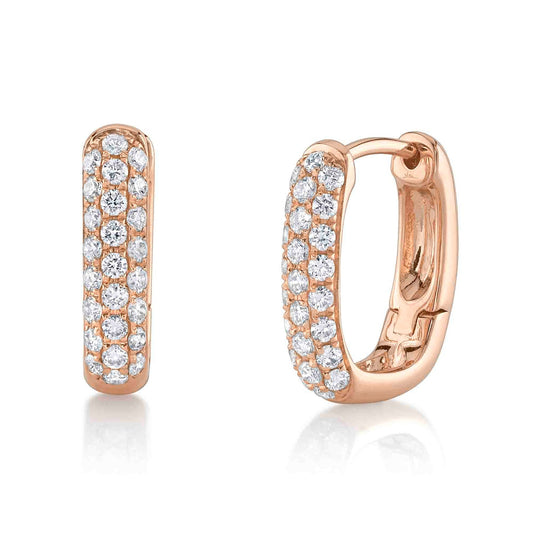 14kR .46cttw Pavé Diamond Rectangle Hoop SC22009574