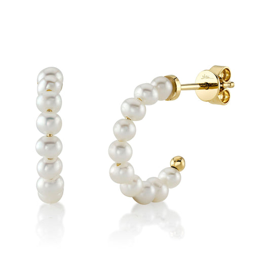 14kY Pearl Hoop Earring SC36213972V2D0.60