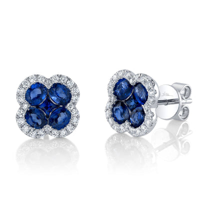 14kW 2.31cttw Blue Sapphire .33cttw Diamond Stud SC41002223