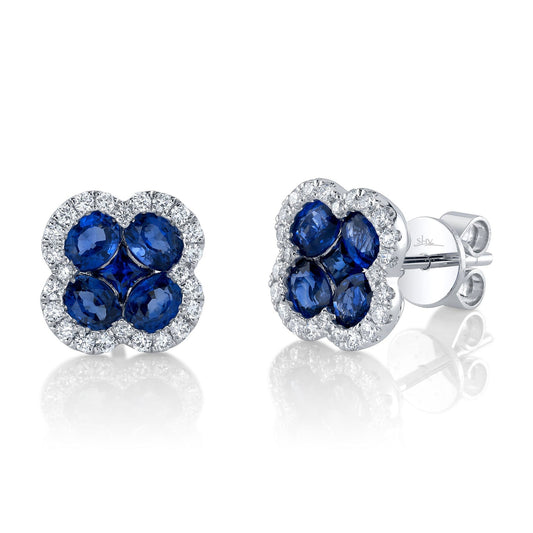 14kW 2.31cttw Blue Sapphire .33cttw Diamond Stud SC41002223