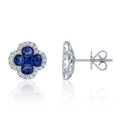 14kW 2.31cttw Blue Sapphire .33cttw Diamond Stud SC41002223
