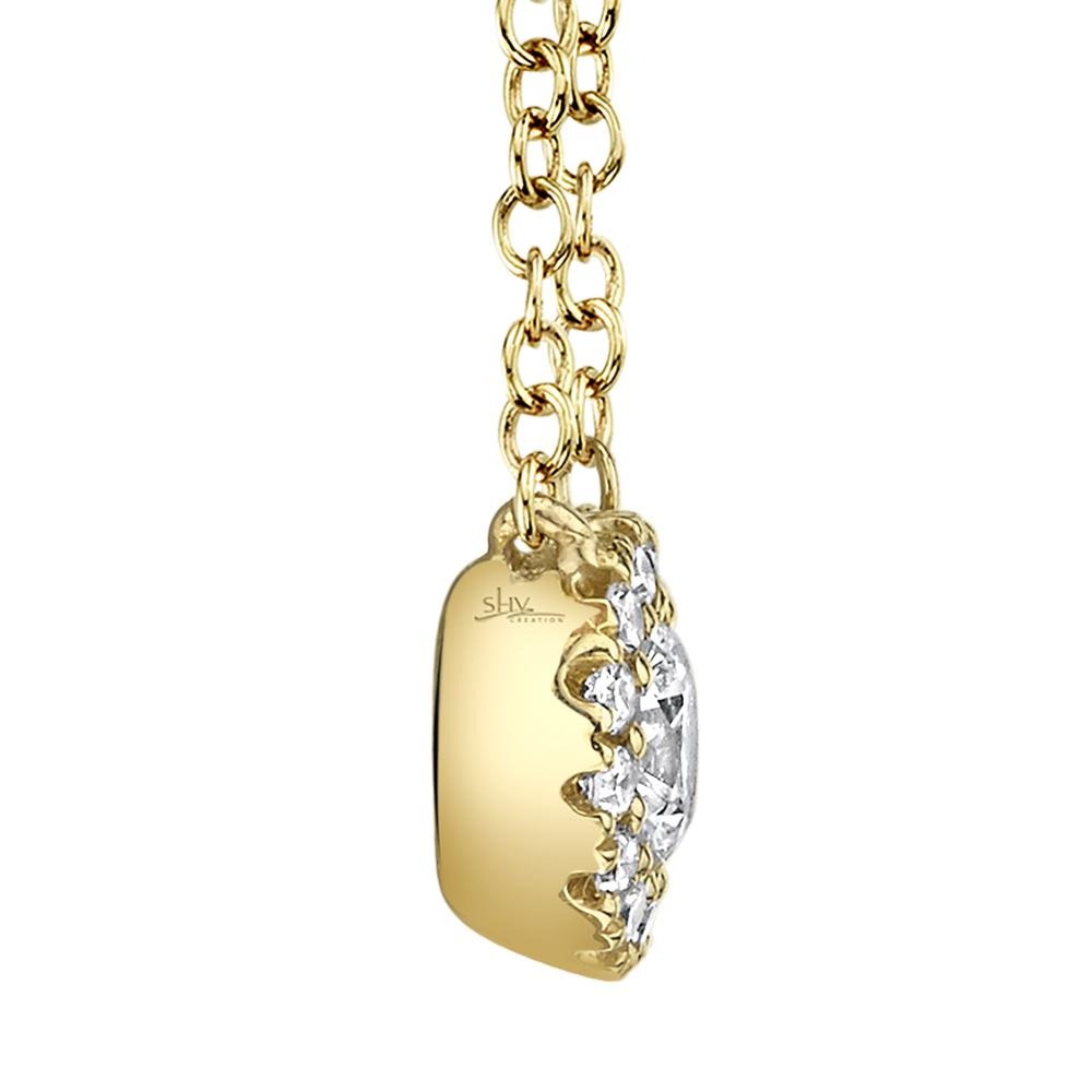 14kY .14cttw Diamond Halo Necklace SC55002696