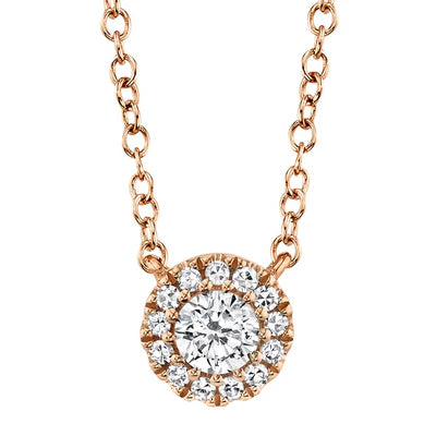 14kR .14cttw Diamond Halo Necklace SC55002697