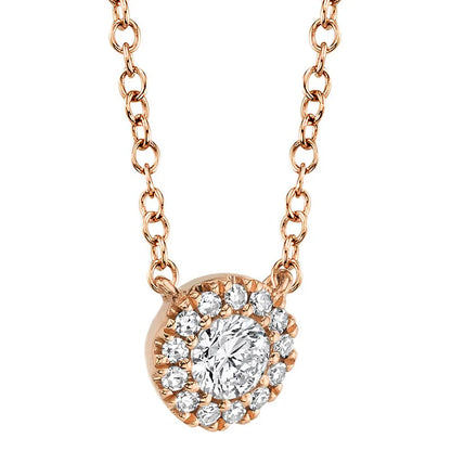 14kR .14cttw Diamond Halo Necklace SC55002697