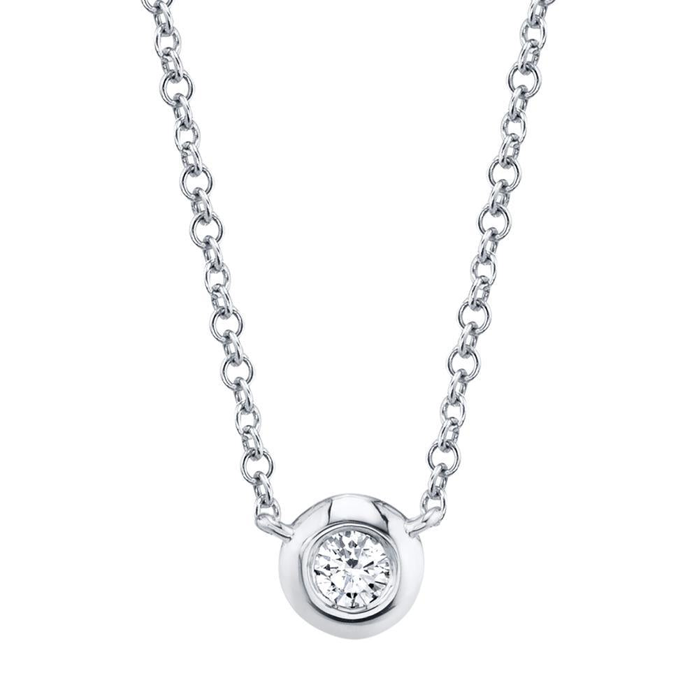 14kW .10ct Diamond Bezel Necklace SC55012537