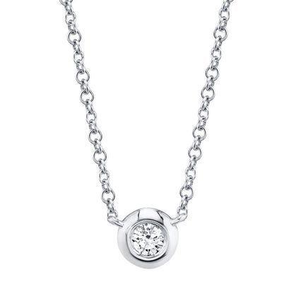 14kW .10ct Diamond Bezel Necklace SC55012537