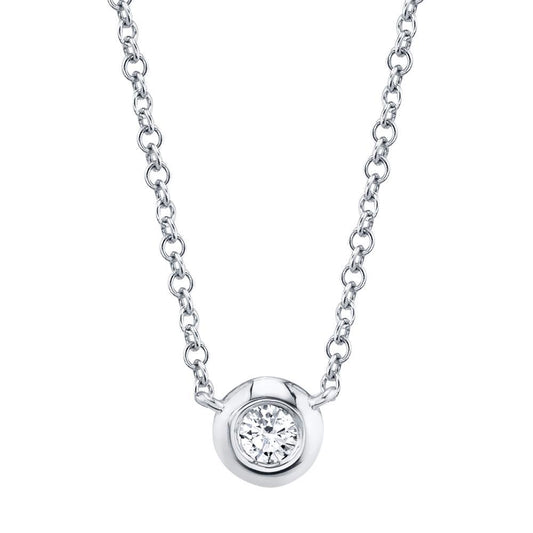 14kW .10ct Diamond Bezel Necklace SC55012537