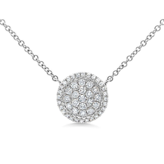 14kW .27cttw Diamond Pave Circle Necklace SC55005170