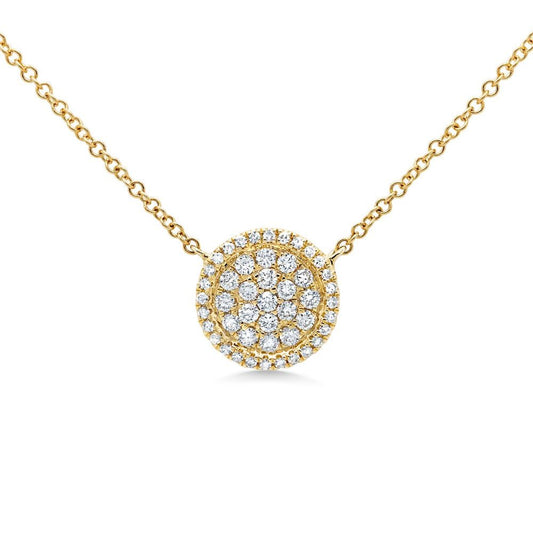 14kY .27cttw Diamond Pavé Circle Necklace SC55005171