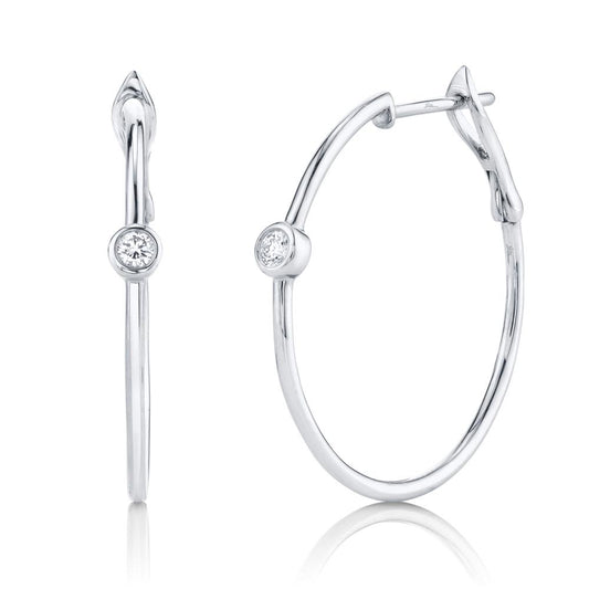14kW .14ct Diamond Bezel Hoop SC55006063