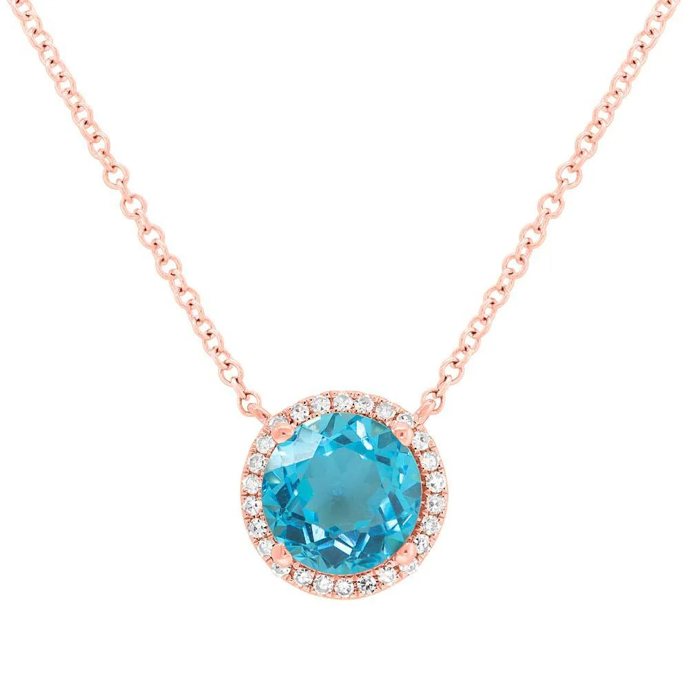 14kR 1.80ct Blue Topaz .08cttw Dia Necklace SC55007031