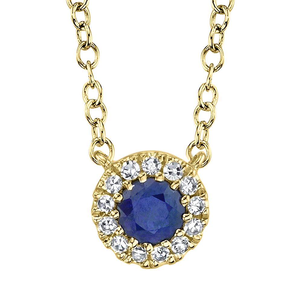 14kY .14ct Sapphire .04cttw Diamond Necklace SC55008112