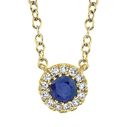 14kY .14ct Sapphire .04cttw Diamond Necklace SC55008112