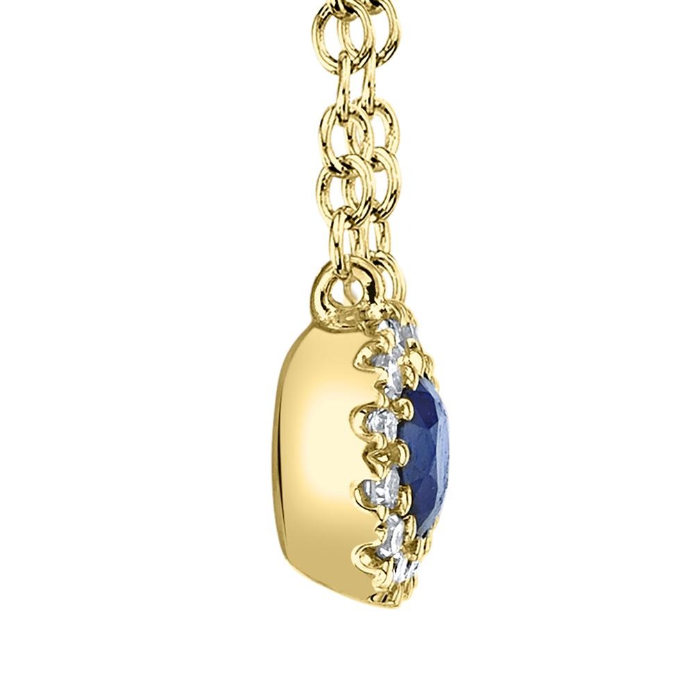14kY .14ct Sapphire .04cttw Diamond Necklace SC55008112