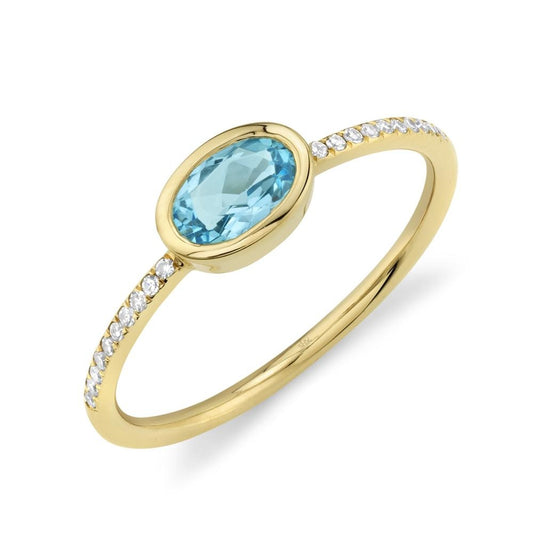 14kY .52ct Blue Topaz .07cttw Diamond Ring SC55008544 - 7