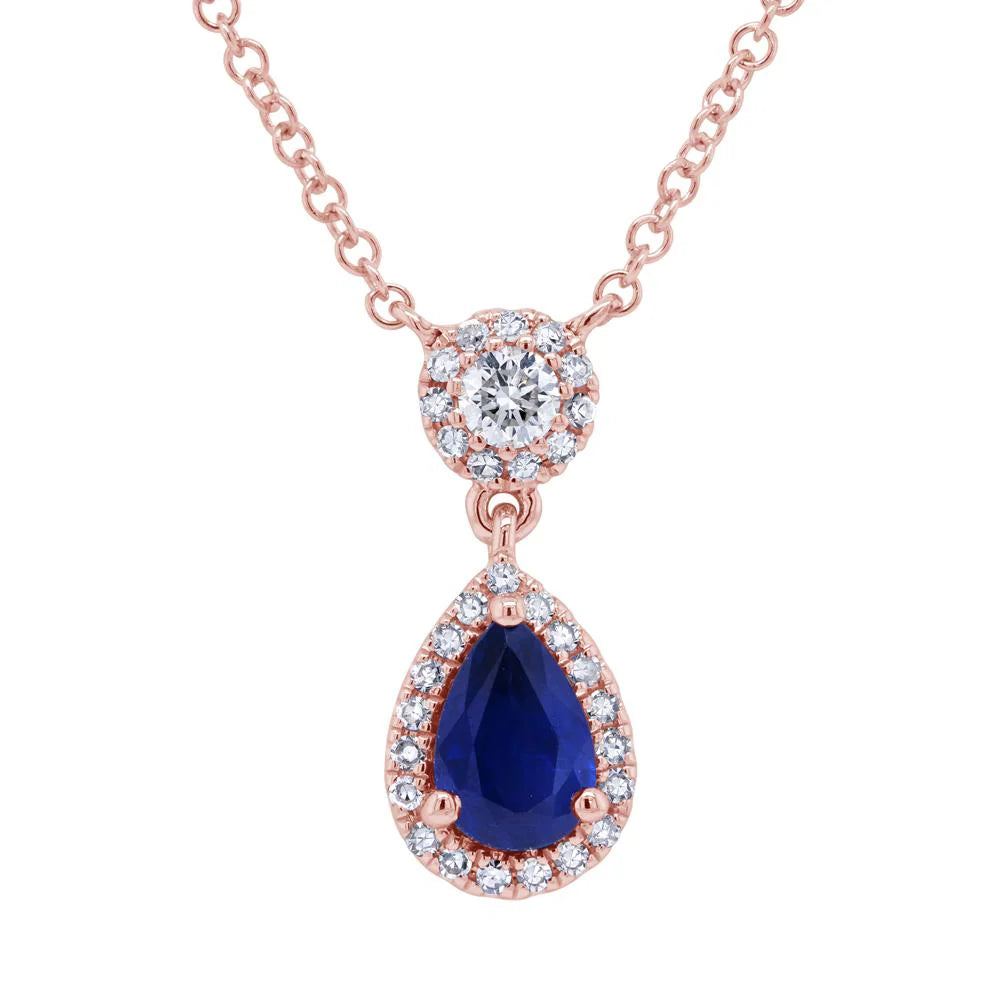 14kR .58ct Sapphire .16cttw Dia Necklace SC55008589