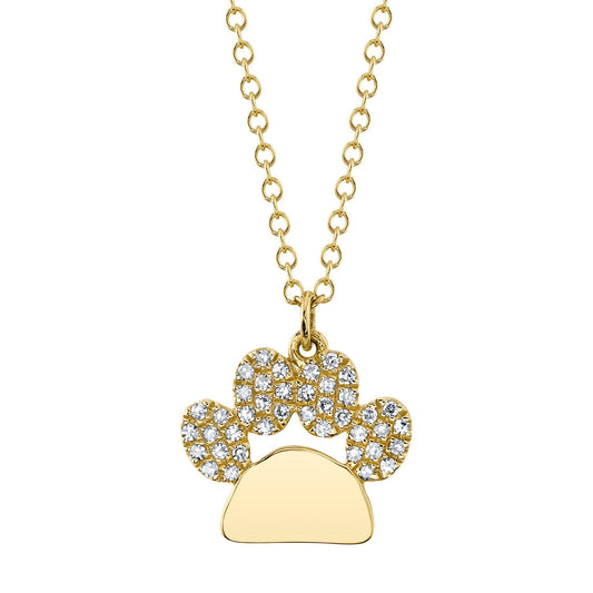 14kY .09cttw Diamond Paw Necklace SC55008979