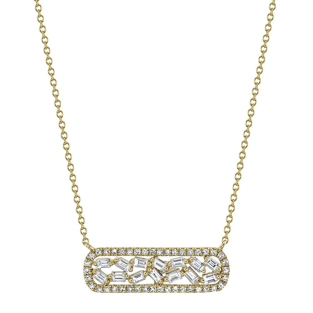 14kY .46cttw Diamond Baguette Necklace SC55009325