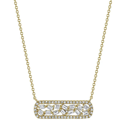 14kY .46cttw Diamond Baguette Necklace SC55009325
