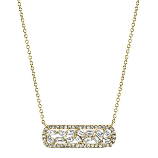 14kY .46cttw Diamond Baguette Necklace SC55009325