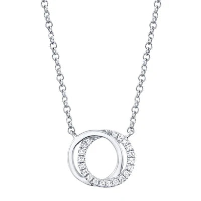 14kW .07cttw Dia Knot Circle Necklace SC55009637-15-18