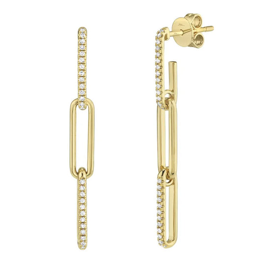 14kY .17cttw Diamond Paperclip Earring SC55009644