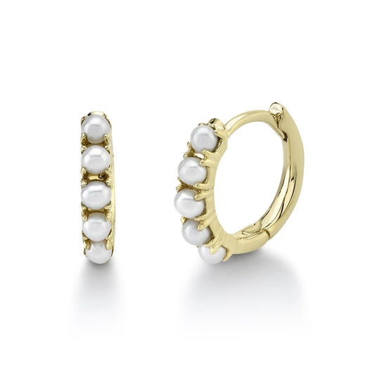 14kY Pearl Huggie Hoop SC55011457