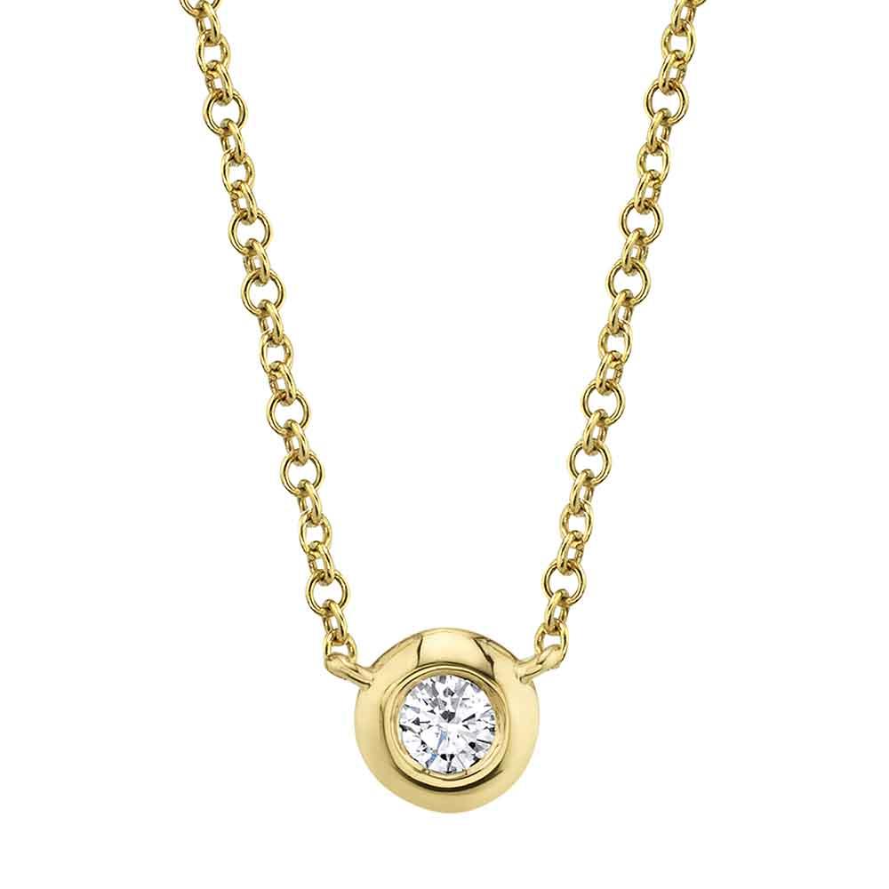 14kY .10ct Diamond Bezel Necklace SC55012538