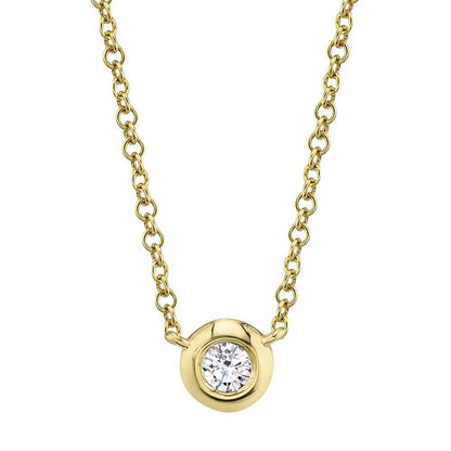 14kY .10ct Diamond Bezel Necklace SC55012538