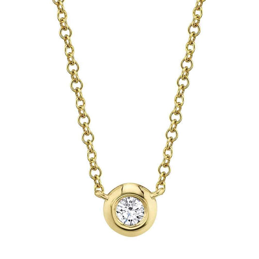 14kY .10ct Diamond Bezel Necklace SC55012538