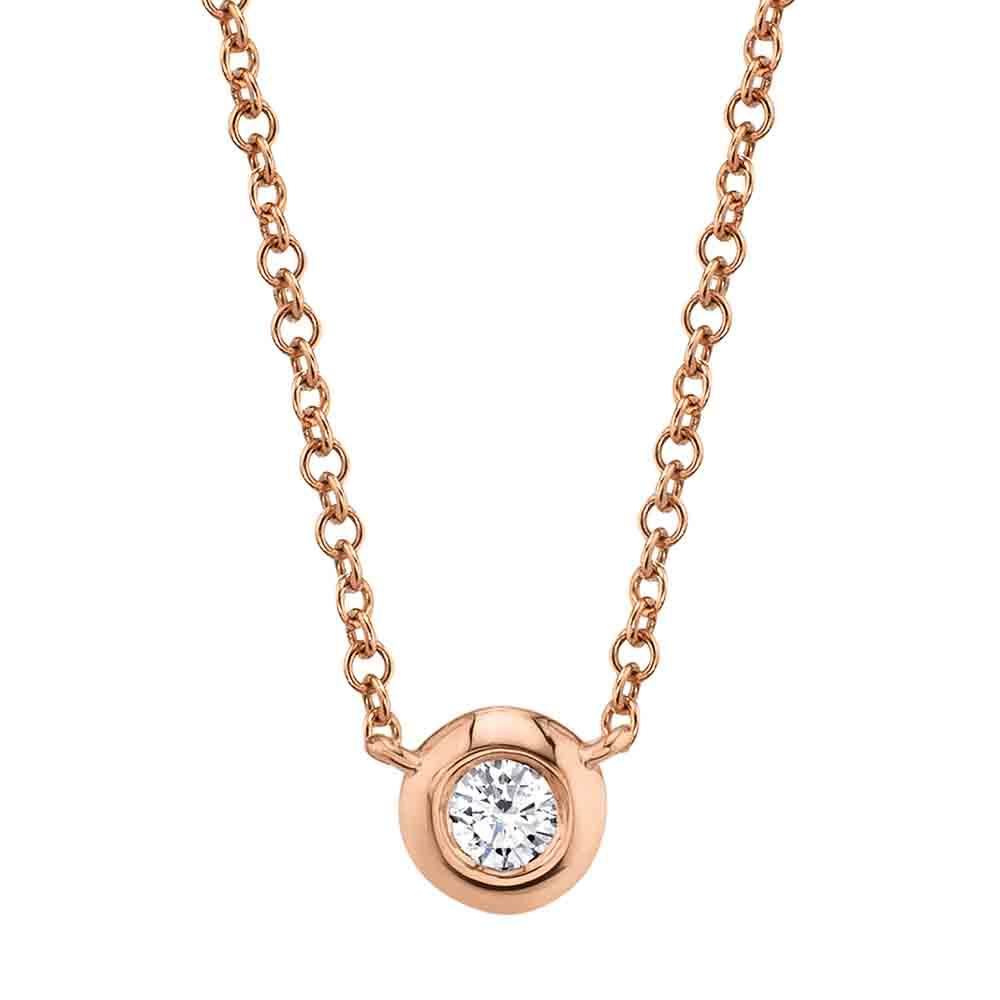 14kR .10ct Diamond Bezel Necklace SC55012539
