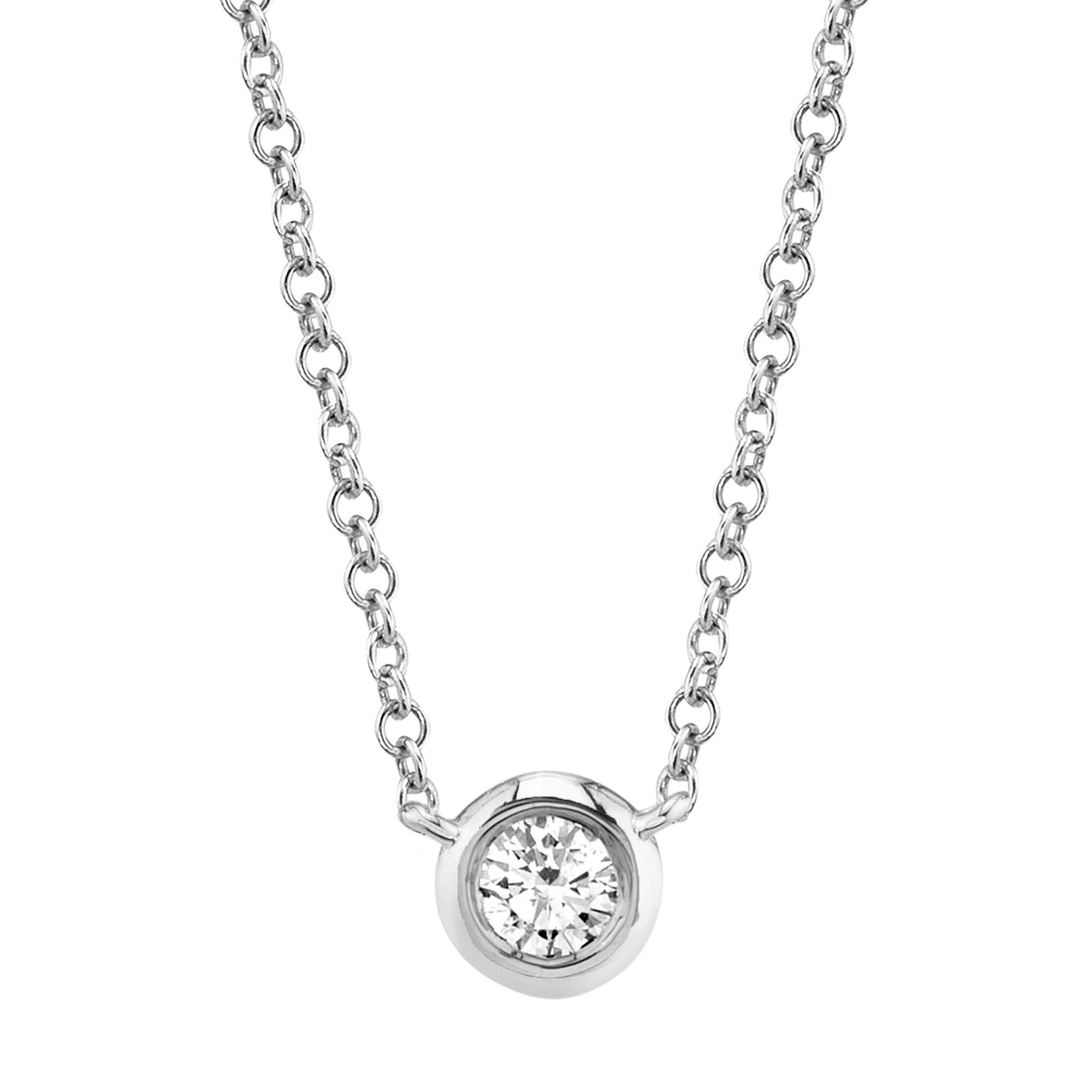 14kW .20ct Diamond Bezel Necklace SC55012540